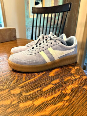 Gola Grandslam Suede Sneakers Gray & Yellow US 9.5 Like New